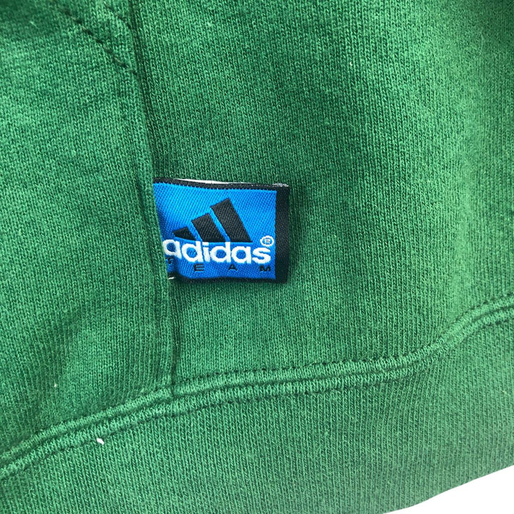 Vintage 90'S adidas Team pullover sweatshirt, USA made, men's size L cotton Green type dark green Vintage Second Hand