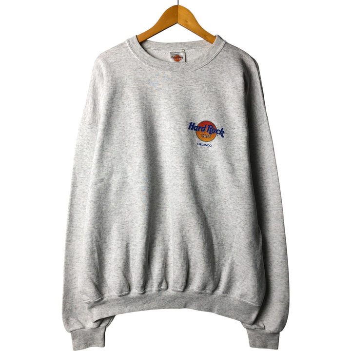 90'S Hard Rock Cafe Advertising Sweatshirt, Made in USA, Vintage, Men's, Size XL polyester gray type Vintage Second Hand