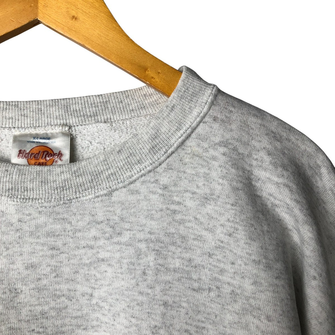 90'S Hard Rock Cafe Advertising Sweatshirt, Made in USA, Vintage, Men's, Size XL polyester gray type Vintage Second Hand