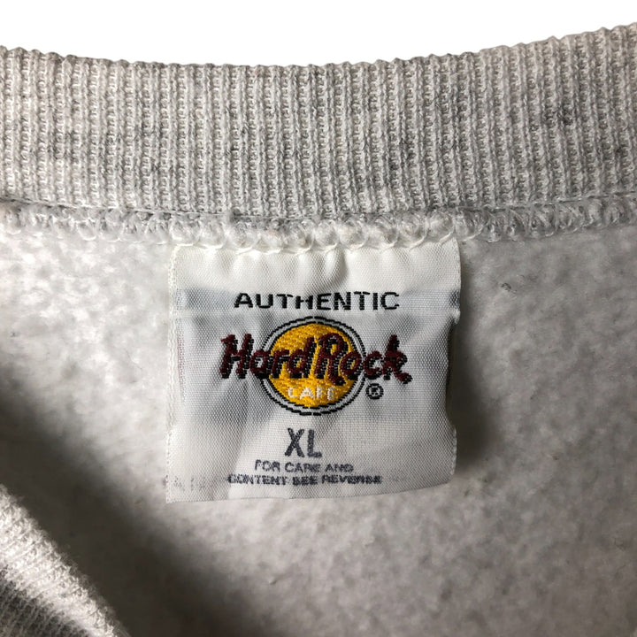 90'S Hard Rock Cafe Advertising Sweatshirt, Men's, Size XL, Vintage polyester gray type Vintage Second Hand