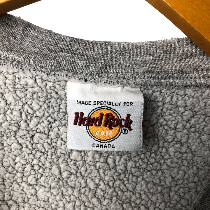 Vintage 90'S Hard Rock Cafe Advertising Sweatshirt, Made in Canada, Men's Size XL unclear gray type Vintage Second Hand