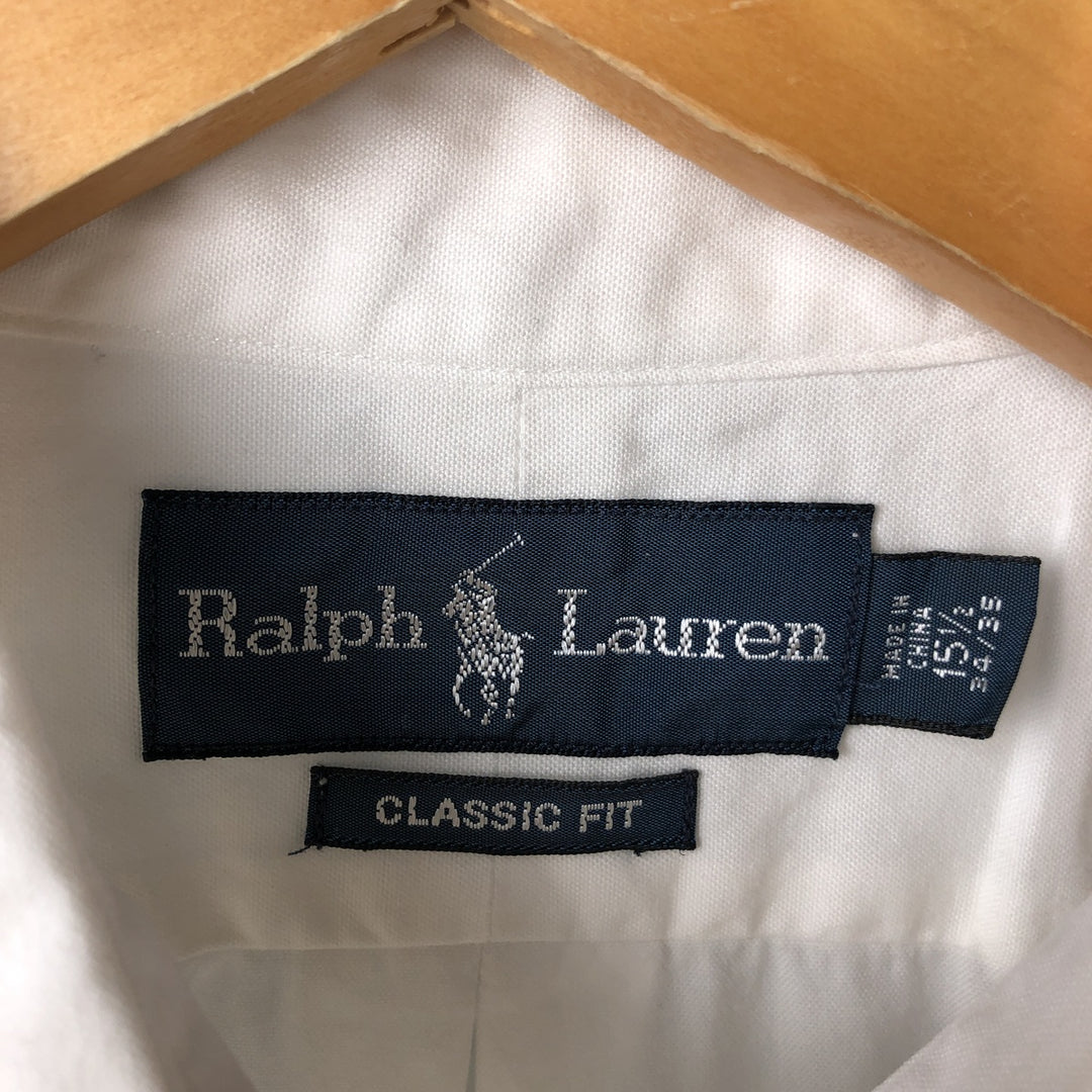 Ralph Lauren Classic Fit Long Sleeve Button Down Shirt Men's M cotton white type Vintage Second Hand