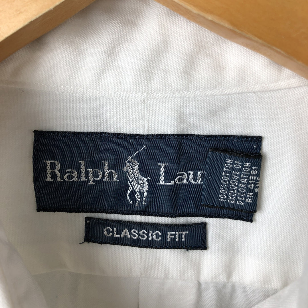 Ralph Lauren Classic Fit Long Sleeve Button Down Shirt Men's M cotton white type Vintage Second Hand