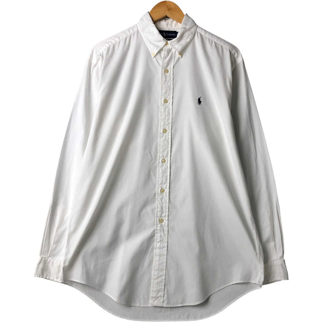 Ralph Lauren YARMOUTH long sleeve button down shirt, men's size M cotton white type Vintage Second Hand