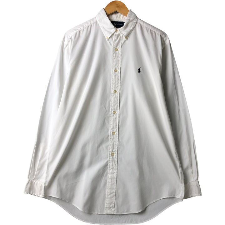 Ralph Lauren YARMOUTH long sleeve button down shirt, men's size M cotton white type Vintage Second Hand