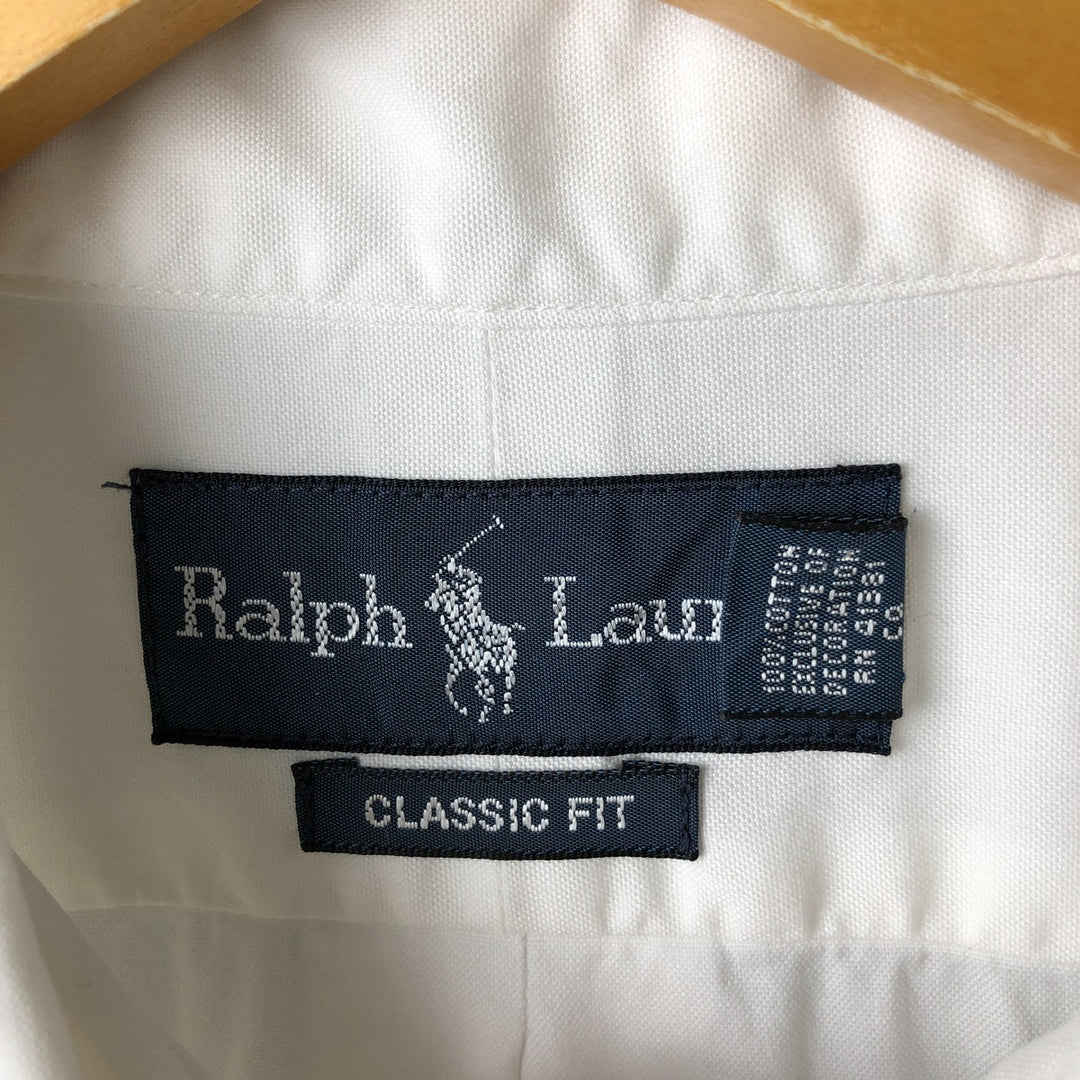 Ralph Lauren Classic Fit Long Sleeve Button Down Shirt, Men's Size L cotton white type Vintage Second Hand