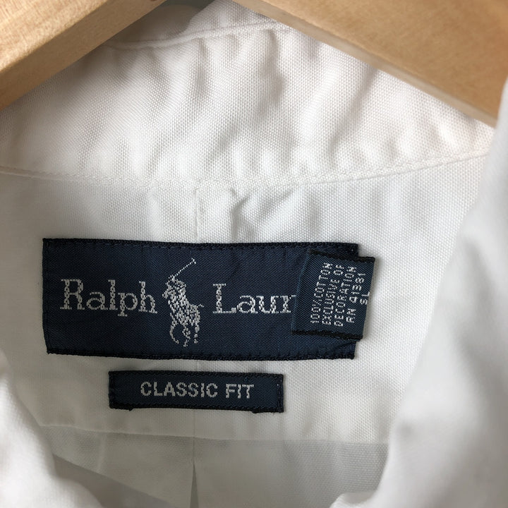 Ralph Lauren Classic Fit Long Sleeve Button Down Shirt, Men's Size L cotton white type Vintage Second Hand