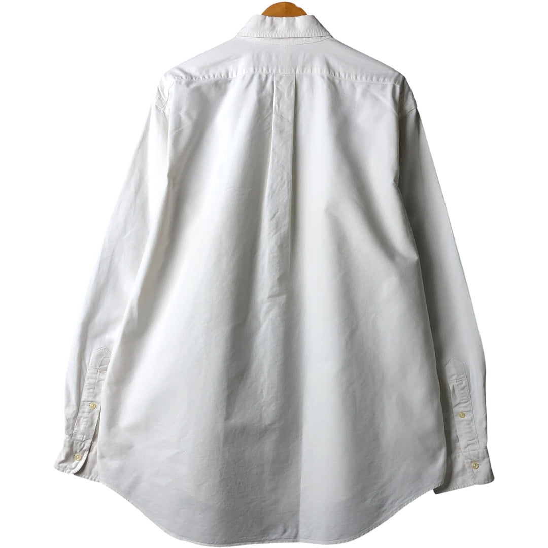Ralph Lauren YARMOUTH long sleeve button down shirt, men's size L cotton white type Vintage Second Hand