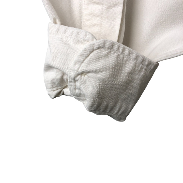 Ralph Lauren YARMOUTH long sleeve button down shirt, men's size L cotton white type Vintage Second Hand
