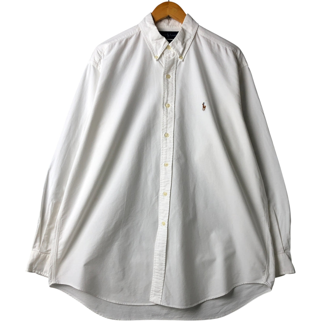 Ralph Lauren BLAKE long sleeve button down shirt, men's size L cotton white type Vintage Second Hand