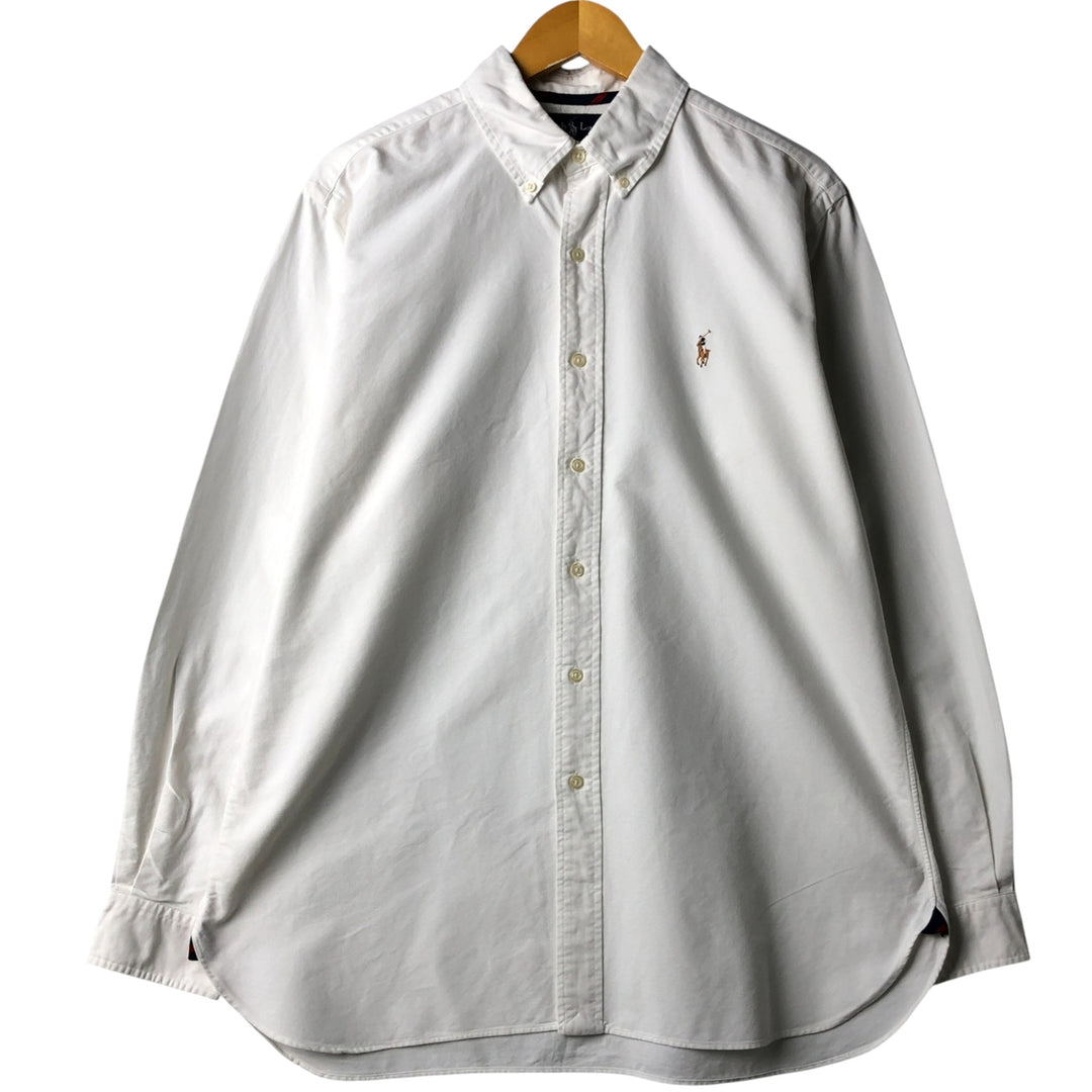 Ralph Lauren Classic Fit Long Sleeve Button Down Shirt, Men's Size L cotton white type Vintage Second Hand