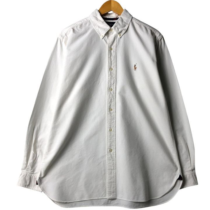 Ralph Lauren Classic Fit Long Sleeve Button Down Shirt, Men's Size L cotton white type Vintage Second Hand