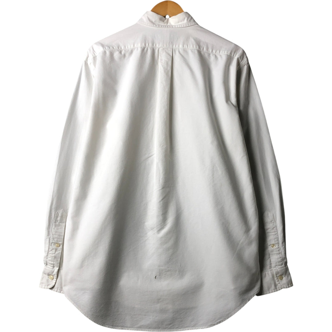 Ralph Lauren YARMOUTH long sleeve button down shirt, men's size M cotton white type Vintage Second Hand