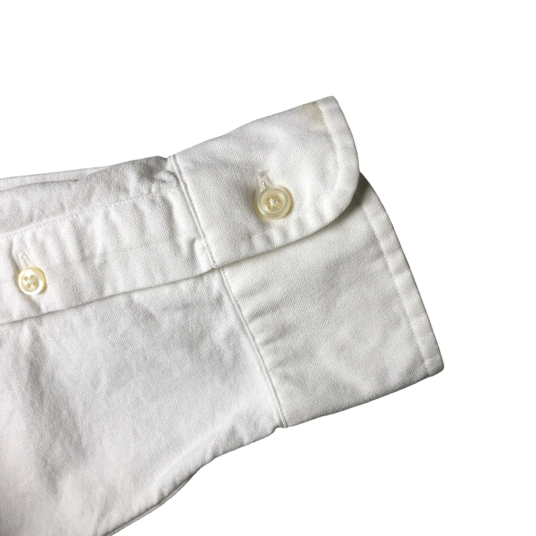 Ralph Lauren YARMOUTH long sleeve button down shirt, men's size M cotton white type Vintage Second Hand