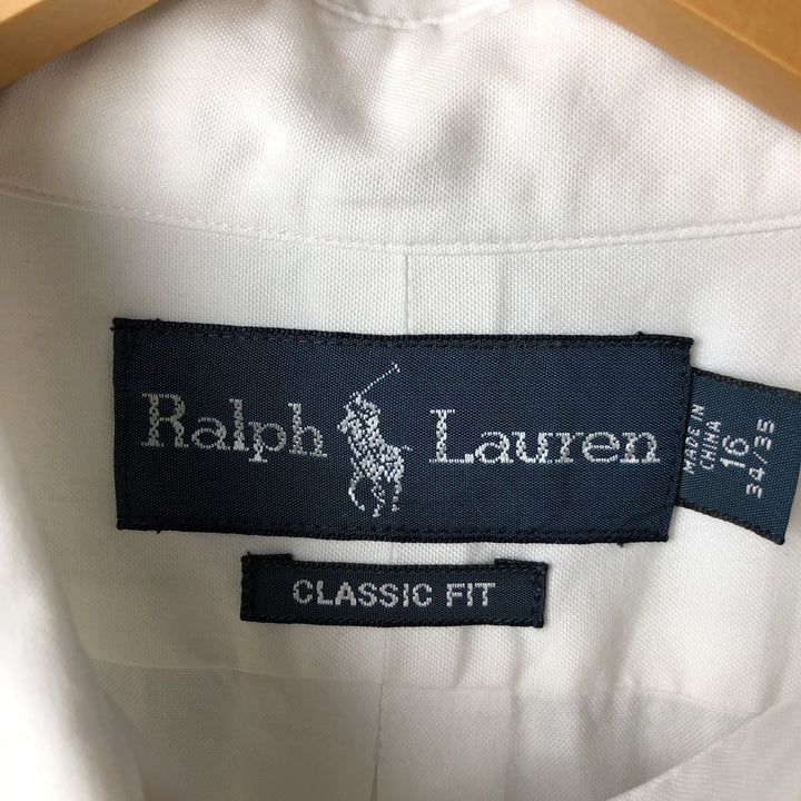 Ralph Lauren Classic Fit Long Sleeve Button Down Shirt, Men's Size L cotton white type Vintage Second Hand