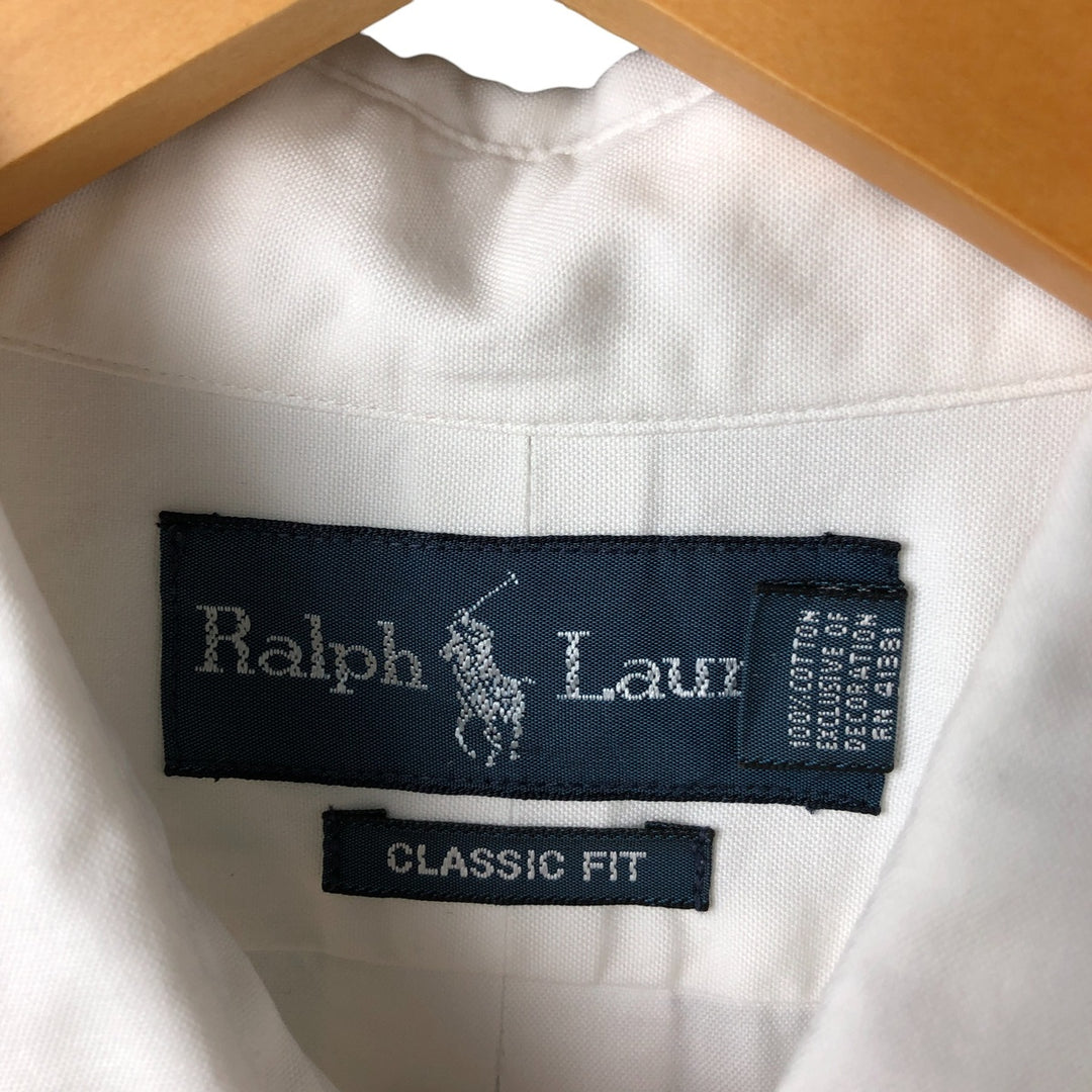 Ralph Lauren Classic Fit Long Sleeve Button Down Shirt, Men's Size L cotton white type Vintage Second Hand