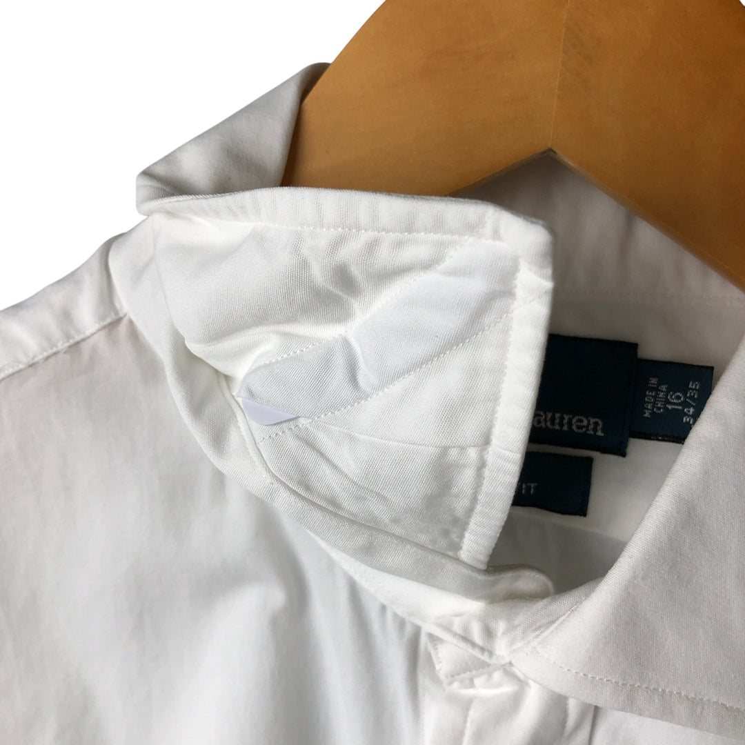 Ralph Lauren REGENT CUSTOM FIT long-sleeved wide-collar button-down shirt, men's size L cotton white type Vintage Second Hand