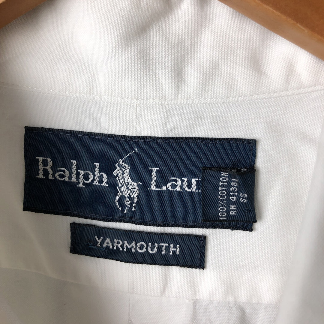 Ralph Lauren YARMOUTH long sleeve button down shirt, men's size L cotton white type Vintage Second Hand