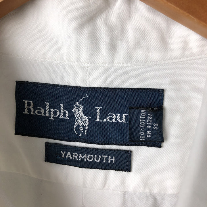 Ralph Lauren YARMOUTH long sleeve button down shirt, men's size L cotton white type Vintage Second Hand