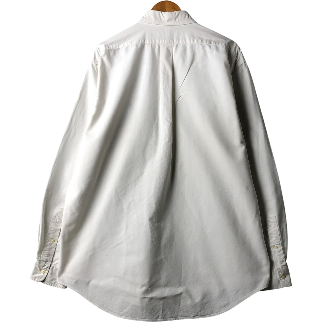 Ralph Lauren YARMOUTH long sleeve button down shirt, men's size L cotton white type Vintage Second Hand