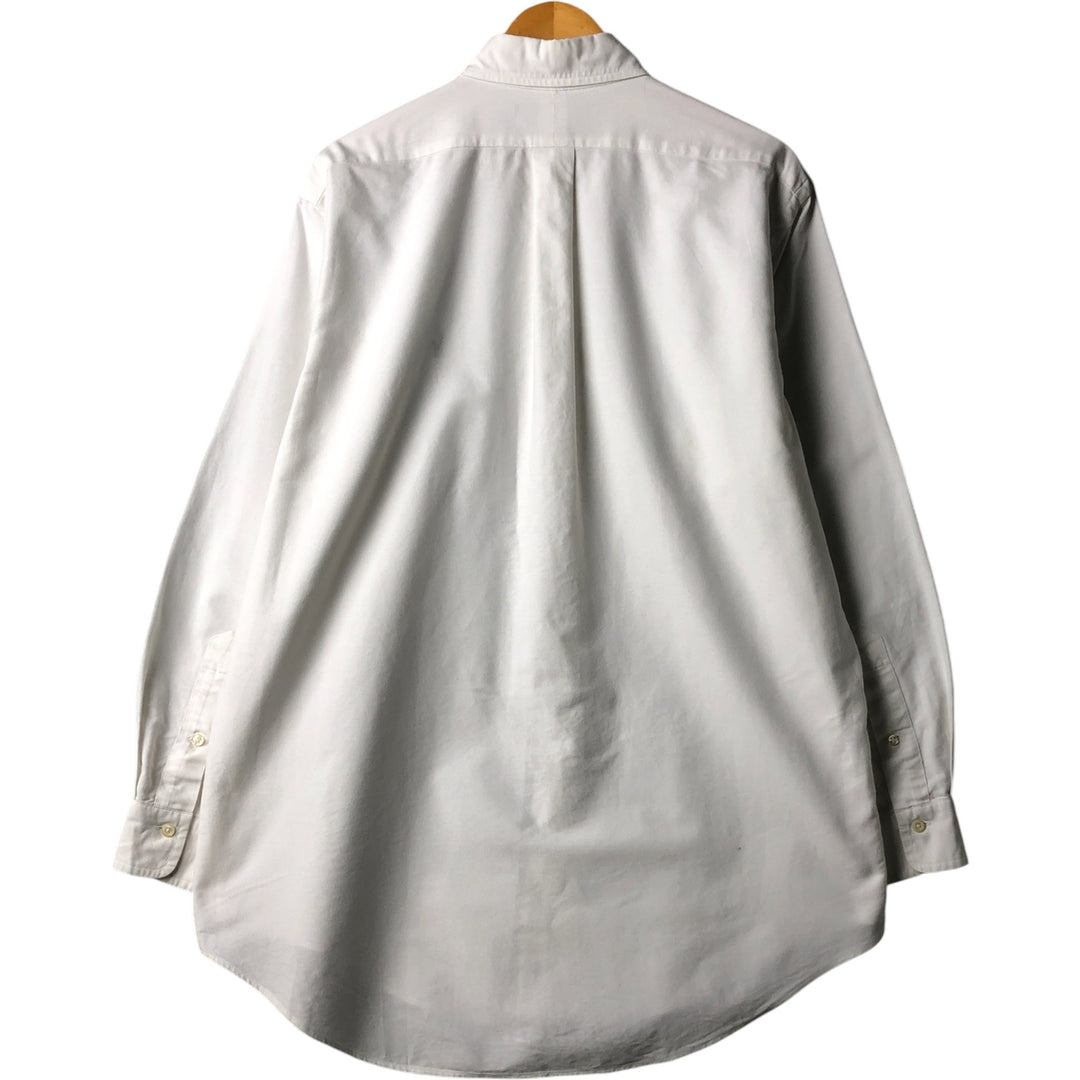 Ralph Lauren long sleeve button down shirt, men's size L cotton white type Vintage Second Hand