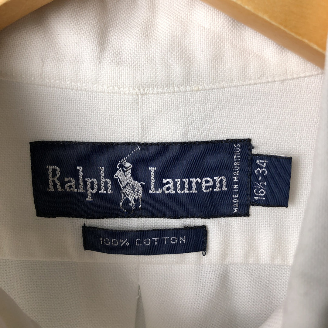 Ralph Lauren long sleeve button down shirt, men's size L cotton white type Vintage Second Hand