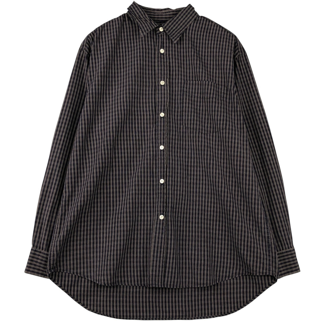 90s-00'S Vintage GAP Long Sleeve Cotton Check Shirt, Men's Size L cotton navy blue type Vintage Second Hand