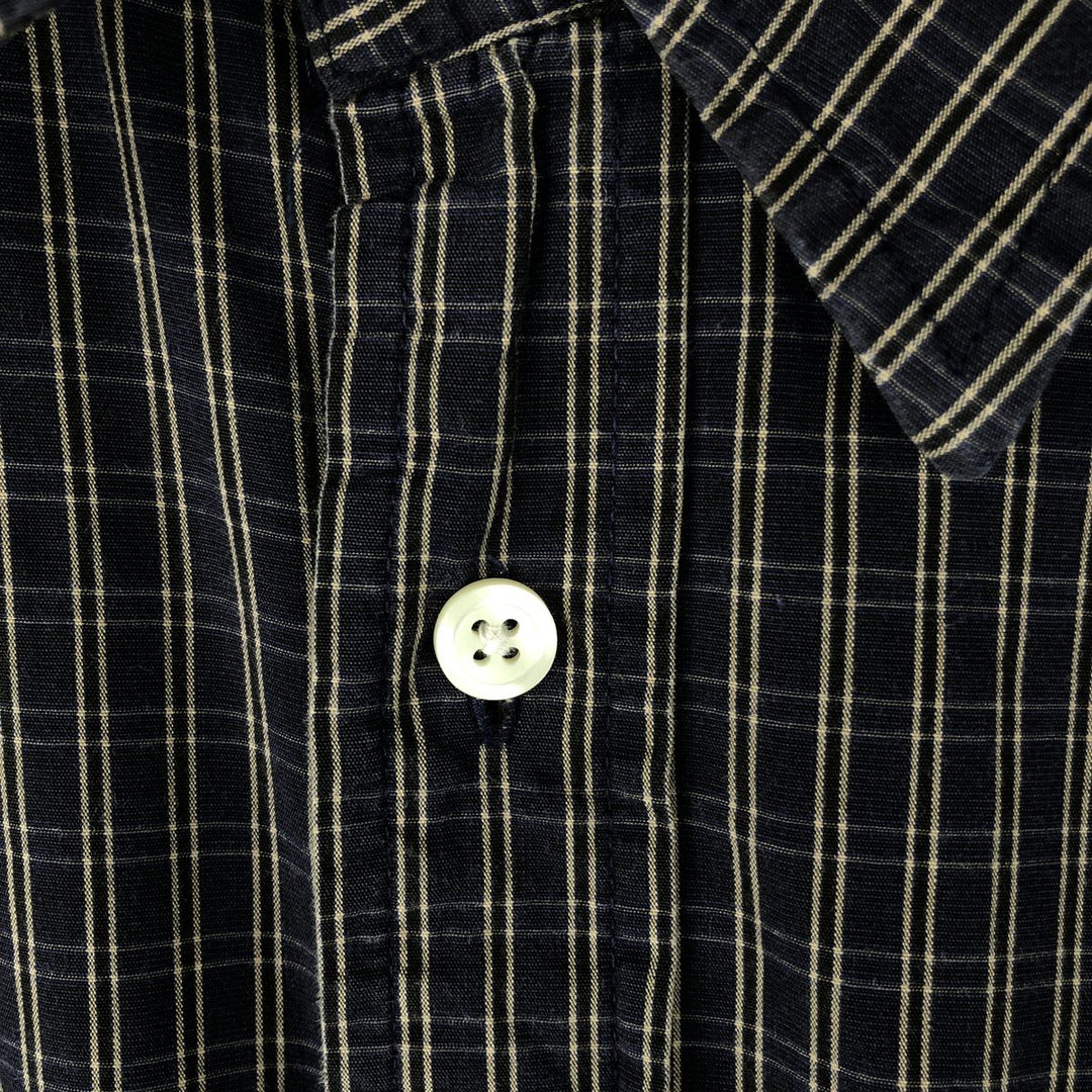 90s-00'S Vintage GAP Long Sleeve Cotton Check Shirt, Men's Size L cotton navy blue type Vintage Second Hand