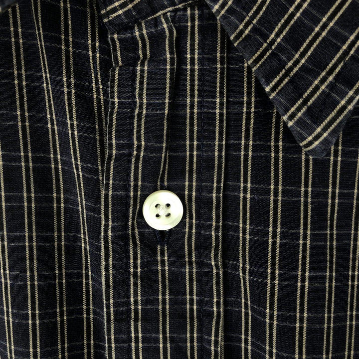 90s-00'S Vintage GAP Long Sleeve Cotton Check Shirt, Men's Size L cotton navy blue type Vintage Second Hand