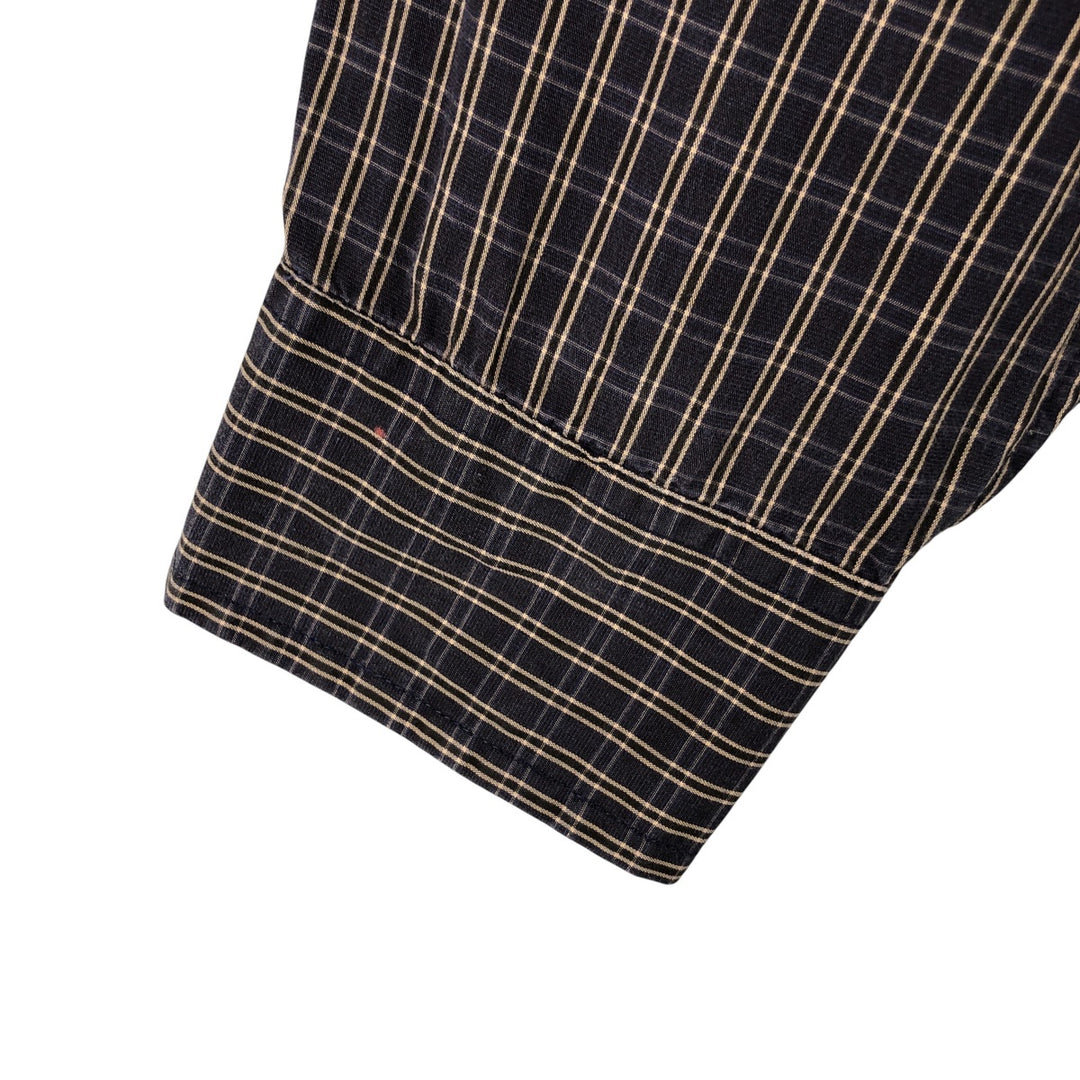 90s-00'S Vintage GAP Long Sleeve Cotton Check Shirt, Men's Size L cotton navy blue type Vintage Second Hand