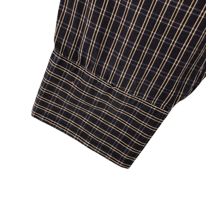 90s-00'S Vintage GAP Long Sleeve Cotton Check Shirt, Men's Size L cotton navy blue type Vintage Second Hand