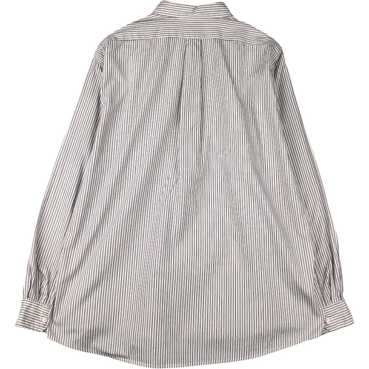 Vintage 90'S J.Crew tricolor long-sleeved button-down striped shirt, men's size XL cotton white type Vintage Second Hand