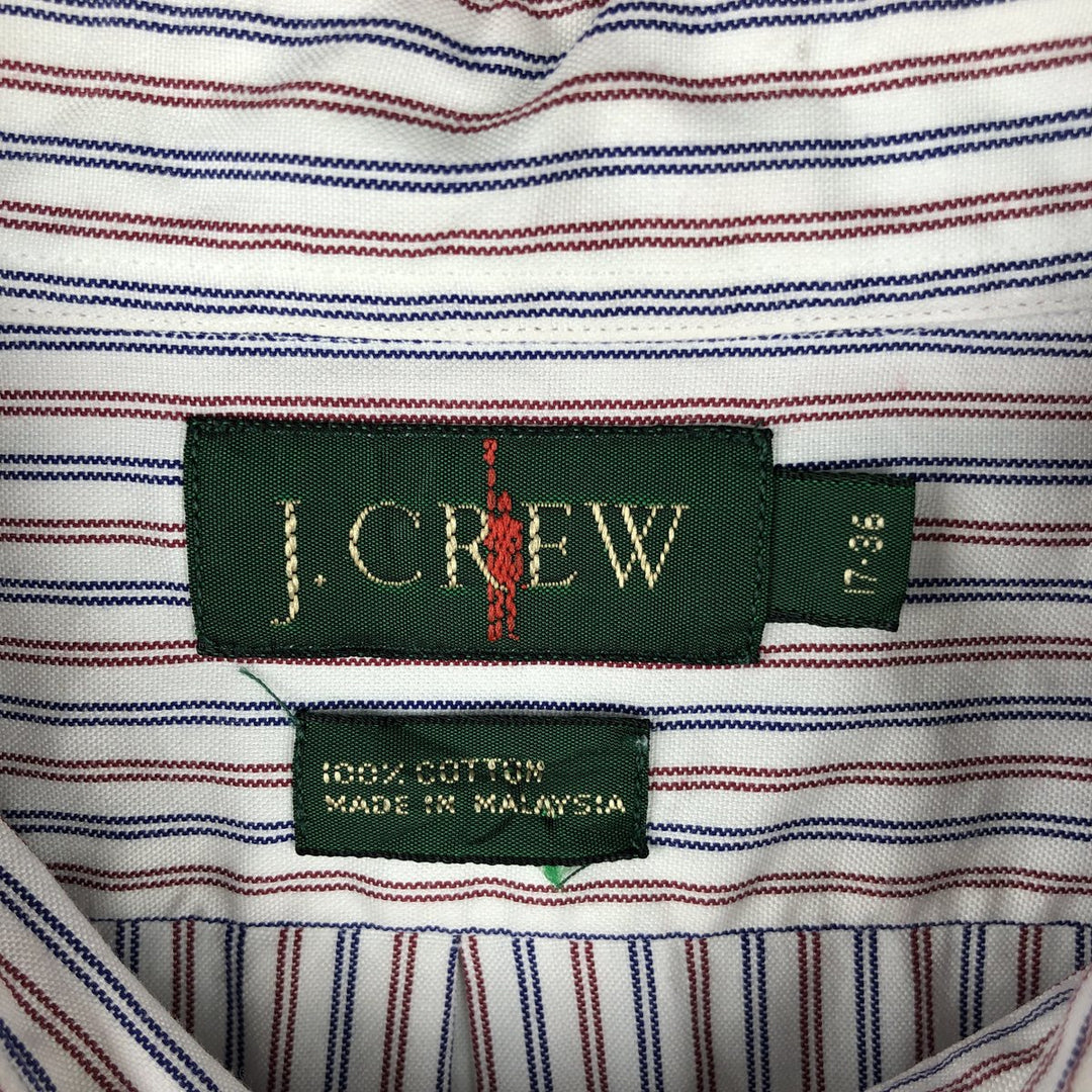 Vintage 90'S J.Crew tricolor long-sleeved button-down striped shirt, men's size XL cotton white type Vintage Second Hand