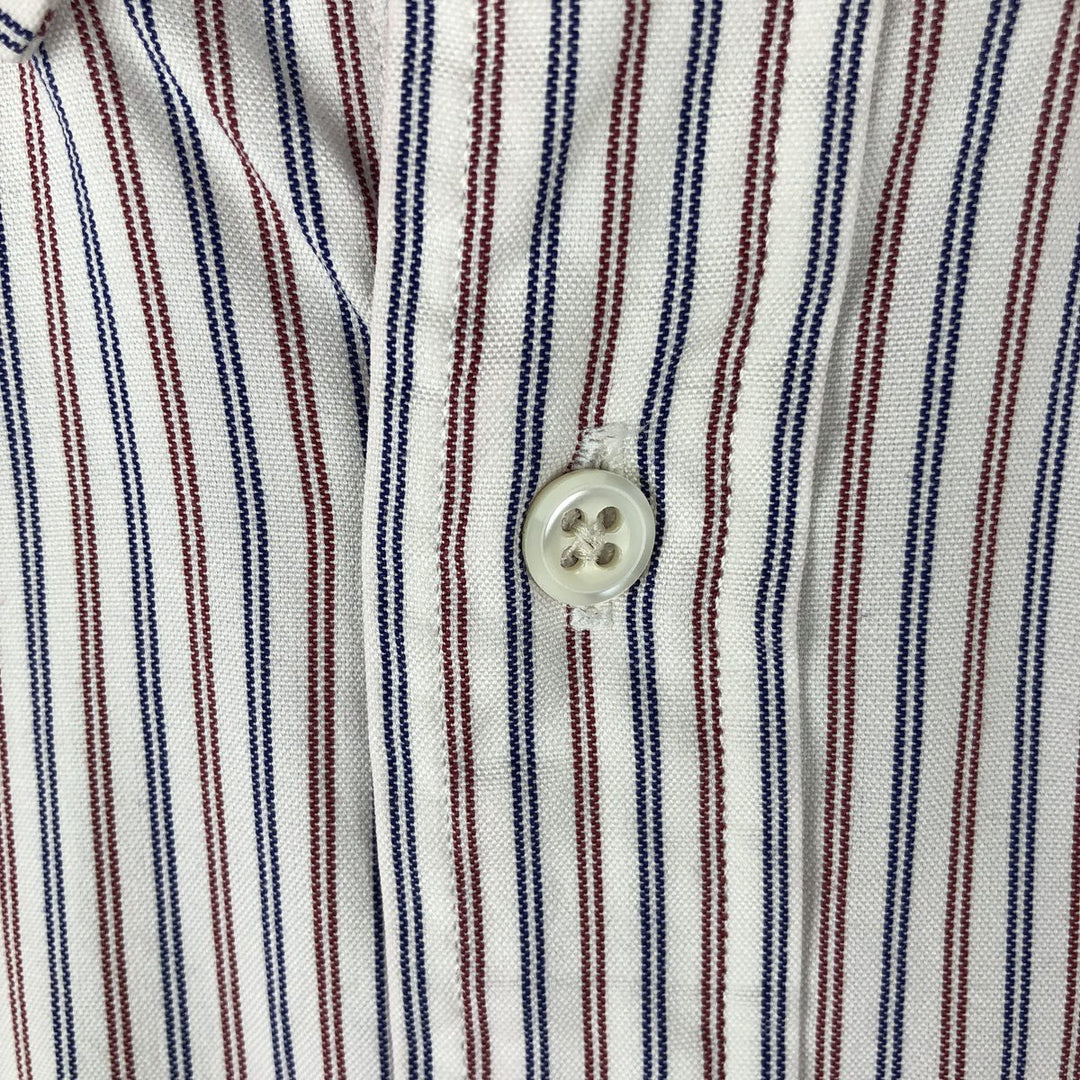 Vintage 90'S J.Crew tricolor long-sleeved button-down striped shirt, men's size XL cotton white type Vintage Second Hand