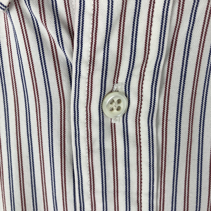 Vintage 90'S J.Crew tricolor long-sleeved button-down striped shirt, men's size XL cotton white type Vintage Second Hand