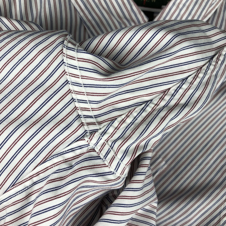 Vintage 90'S J.Crew tricolor long-sleeved button-down striped shirt, men's size XL cotton white type Vintage Second Hand