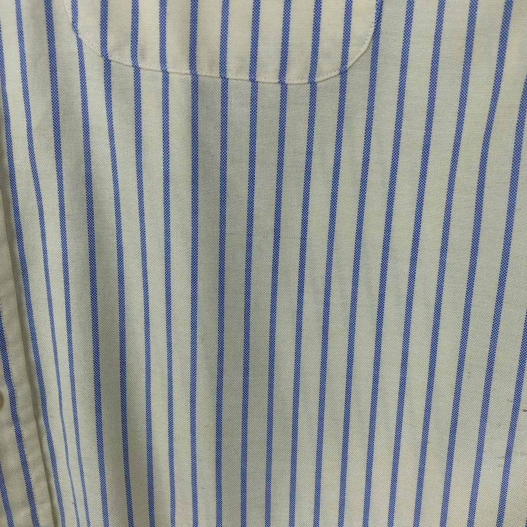 Vintage 80s-90'S LLBean long-sleeved button-down striped shirt, men's size XL cotton lemon yellow Vintage Second Hand
