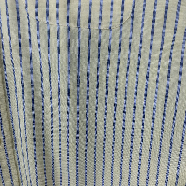 Vintage 80s-90'S LLBean long-sleeved button-down striped shirt, men's size XL cotton lemon yellow Vintage Second Hand