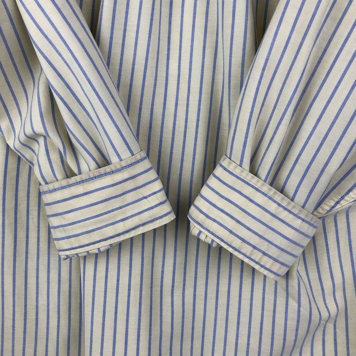 Vintage 80s-90'S LLBean long-sleeved button-down striped shirt, men's size XL cotton lemon yellow Vintage Second Hand