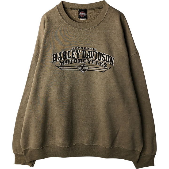 2000'S Harley-Davidson Advertising Sweatshirt, Men's XXL unclear beige type brown Vintage Second Hand