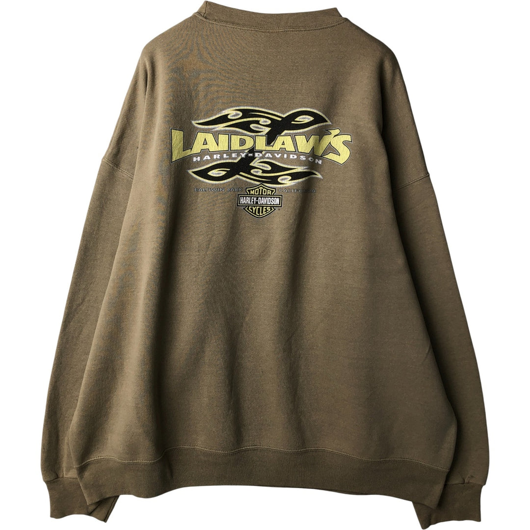2000'S Harley-Davidson Advertising Sweatshirt, Men's XXL unclear beige type brown Vintage Second Hand