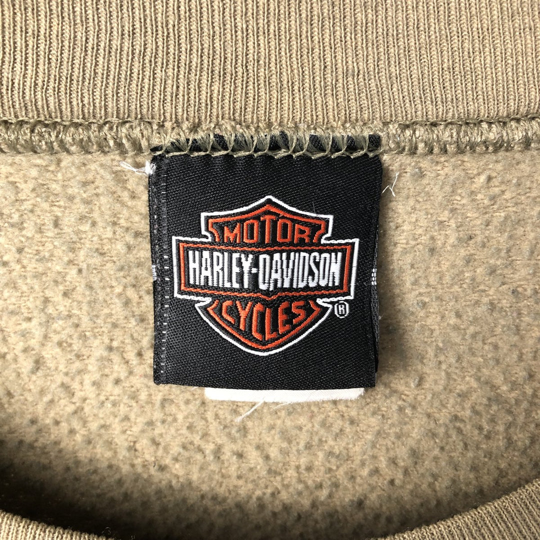 2000'S Harley-Davidson Advertising Sweatshirt, Men's XXL unclear beige type brown Vintage Second Hand