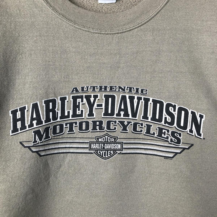 2000'S Harley-Davidson Advertising Sweatshirt, Men's XXL unclear beige type brown Vintage Second Hand