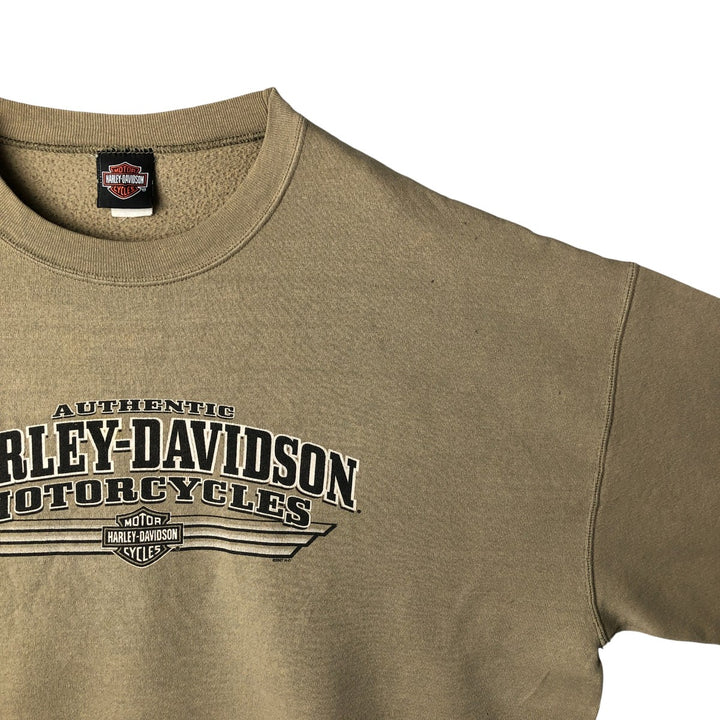 2000'S Harley-Davidson Advertising Sweatshirt, Men's XXL unclear beige type brown Vintage Second Hand
