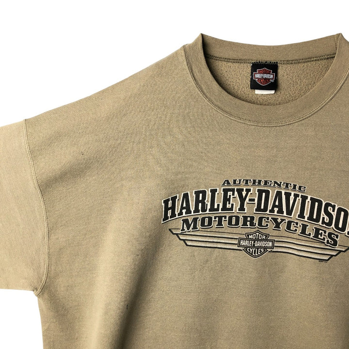 2000'S Harley-Davidson Advertising Sweatshirt, Men's XXL unclear beige type brown Vintage Second Hand