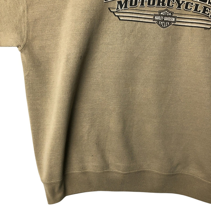 2000'S Harley-Davidson Advertising Sweatshirt, Men's XXL unclear beige type brown Vintage Second Hand