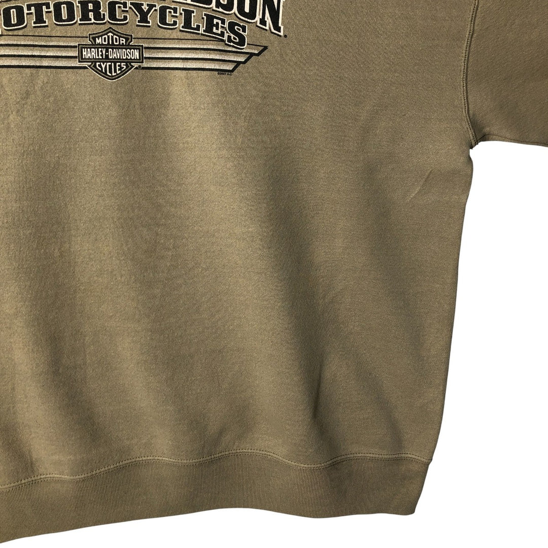 2000'S Harley-Davidson Advertising Sweatshirt, Men's XXL unclear beige type brown Vintage Second Hand