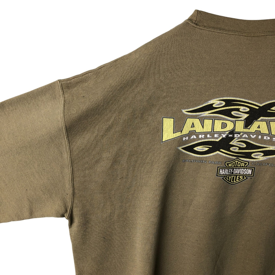 2000'S Harley-Davidson Advertising Sweatshirt, Men's XXL unclear beige type brown Vintage Second Hand