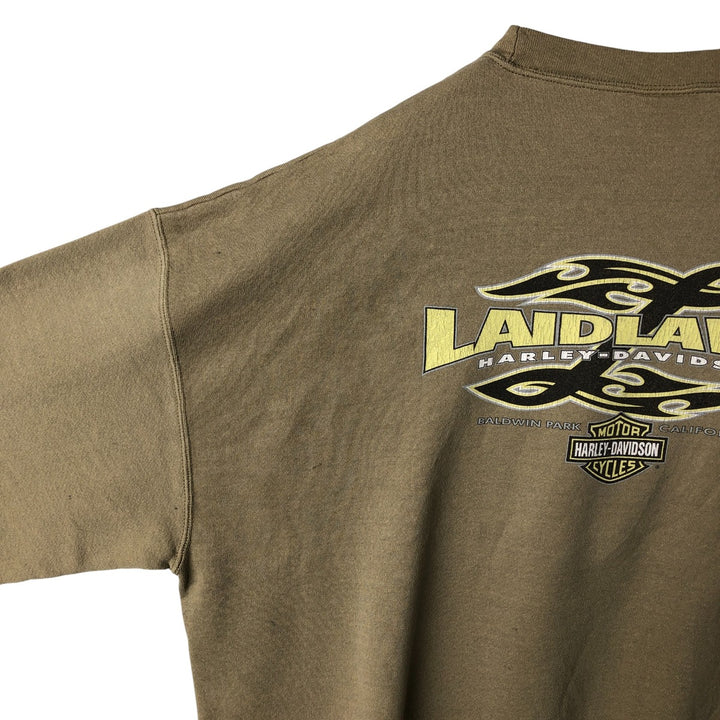 2000'S Harley-Davidson Advertising Sweatshirt, Men's XXL unclear beige type brown Vintage Second Hand
