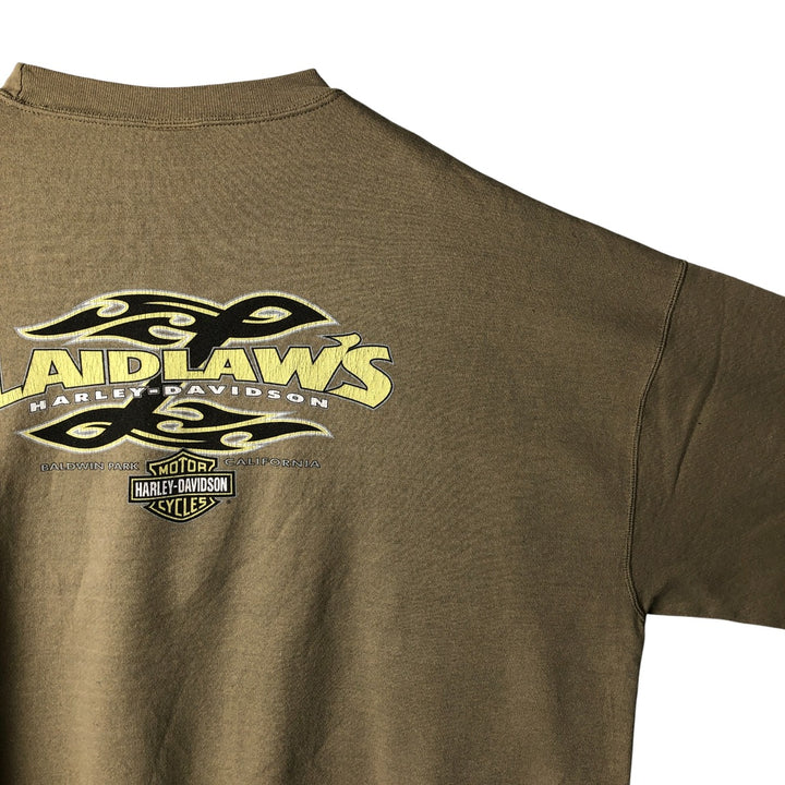 2000'S Harley-Davidson Advertising Sweatshirt, Men's XXL unclear beige type brown Vintage Second Hand